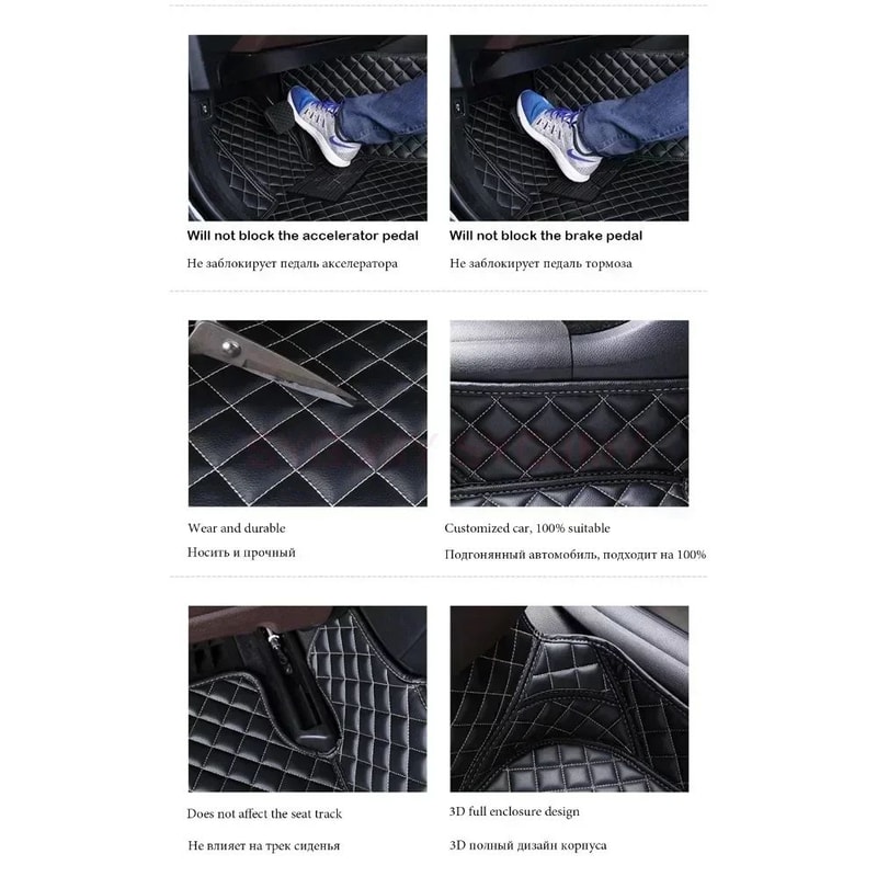 Custom 3D Artificial Leather Car Floor Mats For Ford Explorer Focus Waterproof Interior Protectio 5