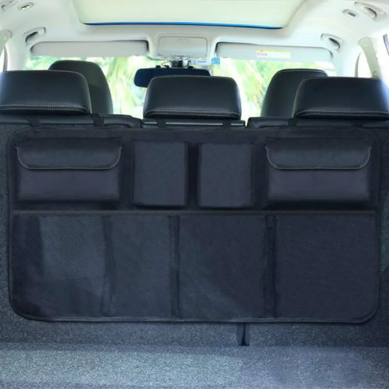 Universal Car Trunk Organizer Net Bag Adjustable Oxford Backseat Storage Organizer 4