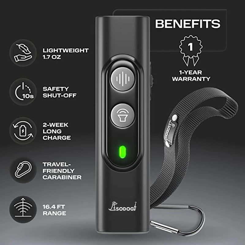 ABQP Ultrasonic Dog Repeller AntiBark Training Device USB Rechargeable Pet Behavior Correction To 2
