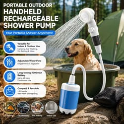 portable rechargeable outdoor shower kit – handheld camping shower for pets, car washing & outdoor adventures