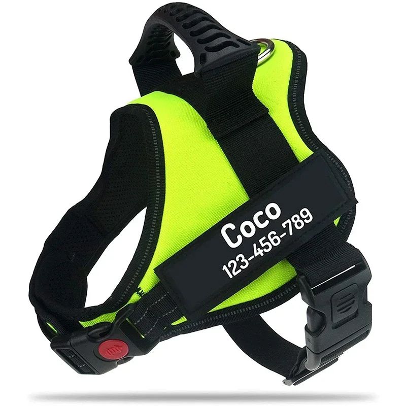 Personalized NoPull Dog Harness Adjustable Custom Name Vest Harness With ID Patch 18