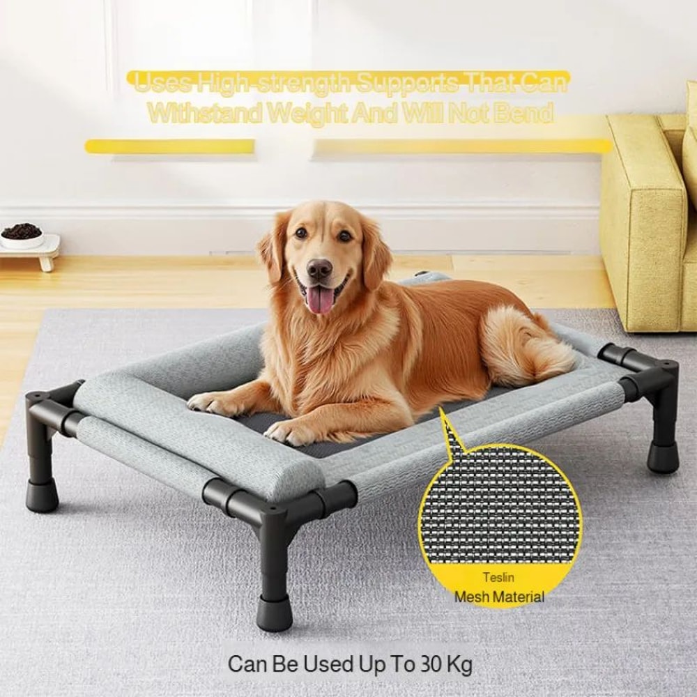 Elevated Mesh Pet Bed With Pillow Breathable Raised Dog Cat Cooling Sofa Bed 2