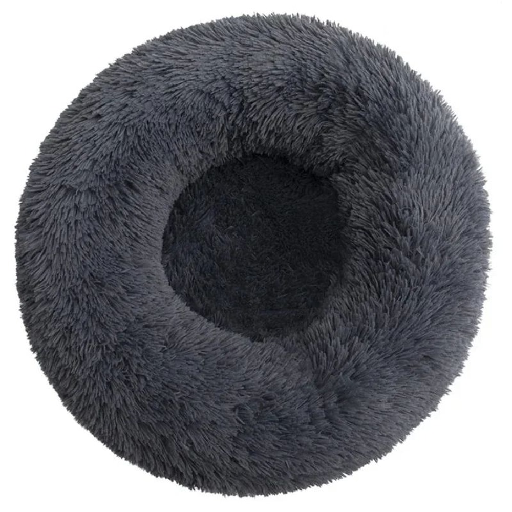 Round Plush Dog Bed Calming Pet Bed For Large Medium Small Dogs And Cats 7