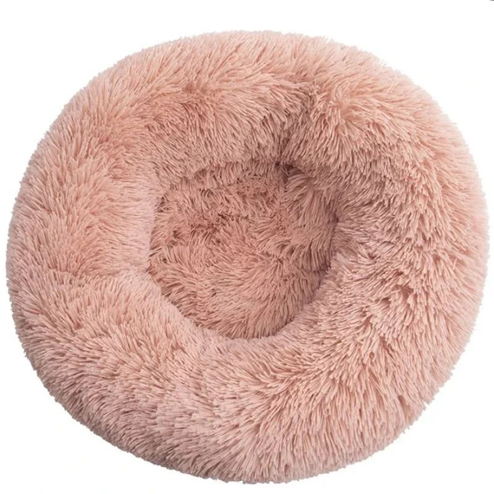 Round Plush Dog Bed Calming Pet Bed For Large Medium Small Dogs And Cats 11