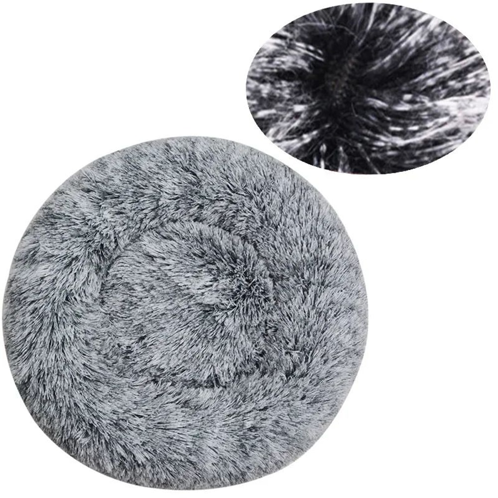 Round Plush Dog Bed Calming Pet Bed For Large Medium Small Dogs And Cats 12