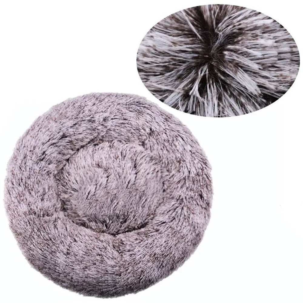 Round Plush Dog Bed Calming Pet Bed For Large Medium Small Dogs And Cats 13