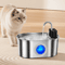 ROJECO 32L Wireless Stainless Steel Pet Water Fountain Automatic BatteryPowered Drinking Dispenser 0