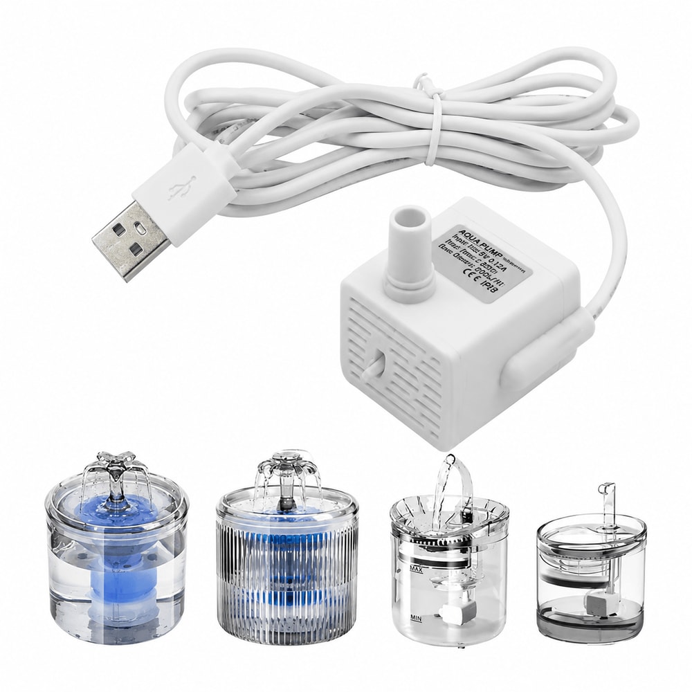 Universal Pet Water Fountain Replacement Pump UltraQuiet Adjustable Flow Motor With AntiDry Burn P 0