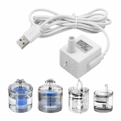 universal pet water fountain replacement pump – ultra-quiet adjustable flow motor with anti-dry burn protection