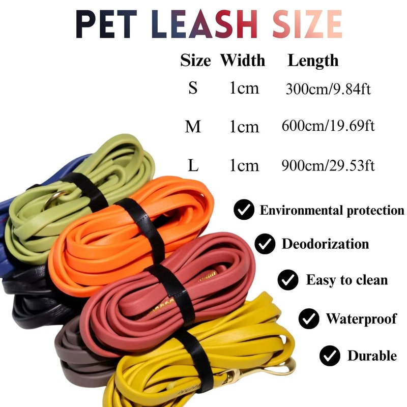 Heavy Duty Waterproof TPU Dog Leash Bite Resistant Training Lead With AntiSlip Handle For Small Me 2