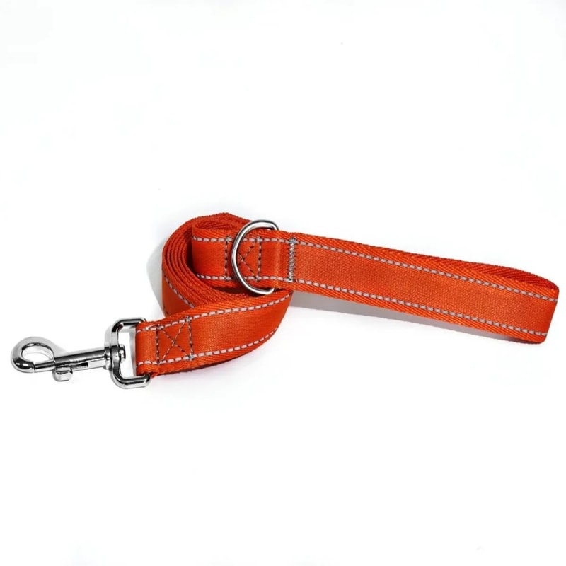 Reflective Nylon Dog Leash 5ft Heavy Duty Walking Lead With 360 Swivel Clasp Comfort Handle Night 9