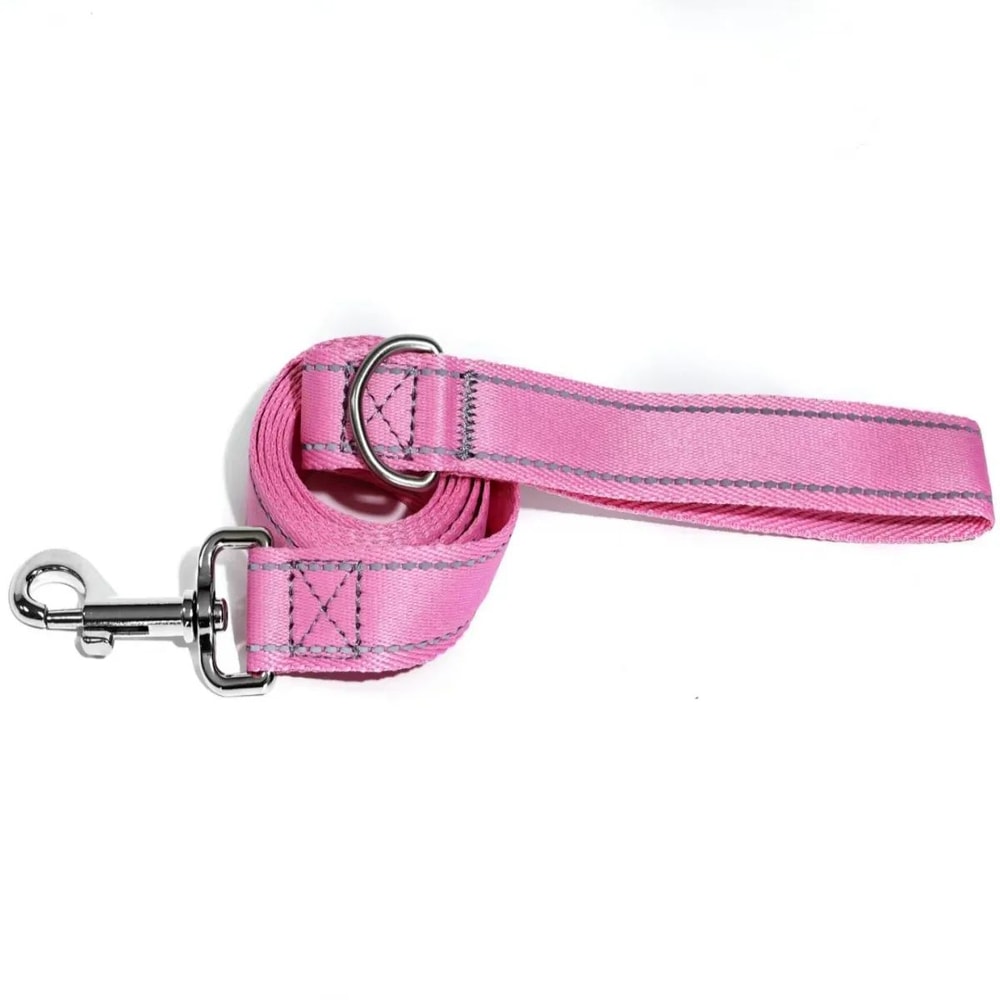 Reflective Nylon Dog Leash 5ft Heavy Duty Walking Lead With 360 Swivel Clasp Comfort Handle Night 10