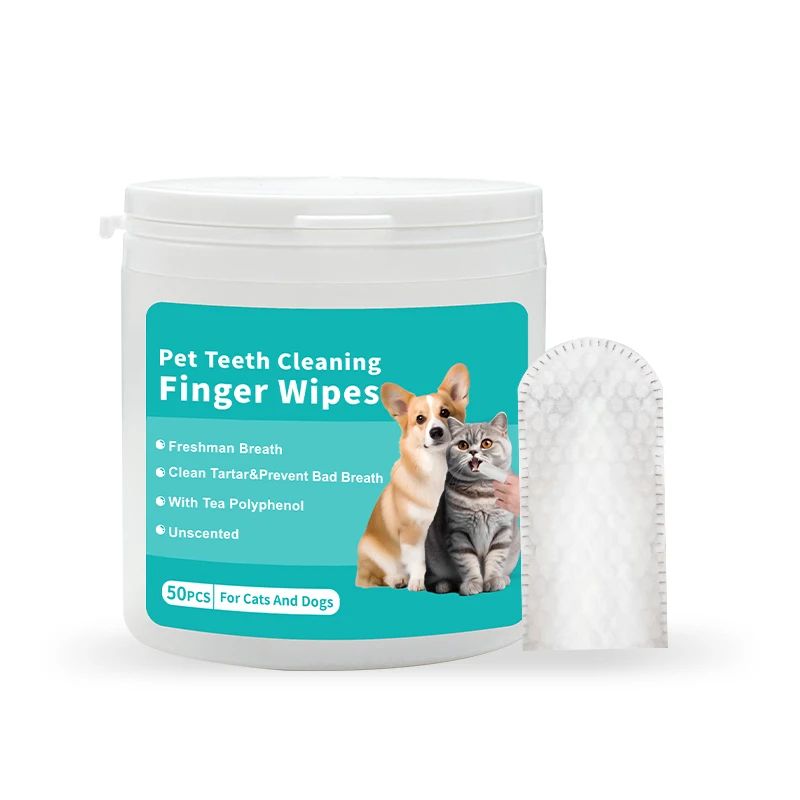 Pet Teeth Cleaning Wipes Gloves LickSafe Dental Finger Wipes For Dogs Cats Fresh Breath Oral Car 4
