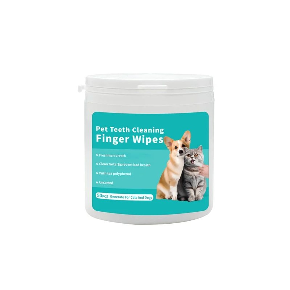 Pet Teeth Cleaning Wipes Gloves LickSafe Dental Finger Wipes For Dogs Cats Fresh Breath Oral Car 5