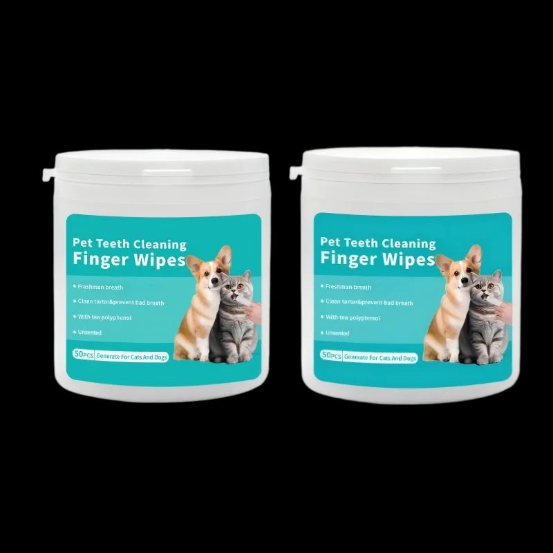 Pet Teeth Cleaning Wipes Gloves LickSafe Dental Finger Wipes For Dogs Cats Fresh Breath Oral Car 7