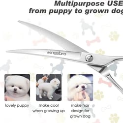 7.5-inch professional curved dog grooming scissors – stainless steel pet trimming shears for dogs & cats