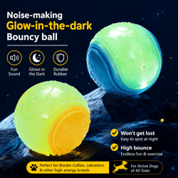 hoopet glow rubber dog fetch ball – durable interactive chew & training toy for active dogs