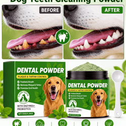 yegbong pet dental care powder – tartar & plaque remover for dogs & cats fresh breath teeth whitening oral care