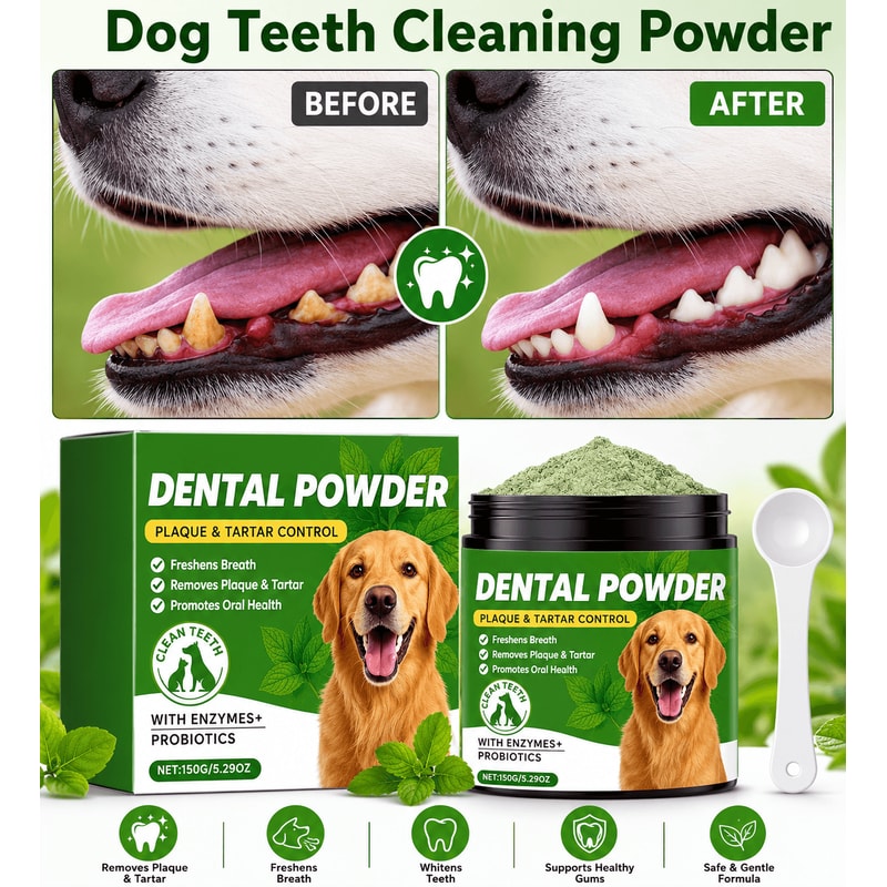 YEGBONG Pet Dental Care Powder Tartar Plaque Remover For Dogs Cats Fresh Breath Teeth Whitening 0
