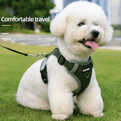 reflective breathable dog harness with leash – adjustable no-pull pet vest for small & medium dogs and cats