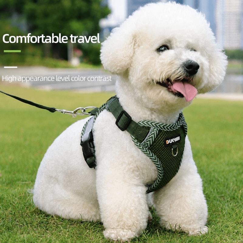 Reflective Breathable Dog Harness With Leash Adjustable NoPull Pet Vest For Small Medium Dogs And 0