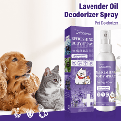 lavender pet deodorizing spray – natural dog & cat perfume for odor control, anti-itch & coat freshening