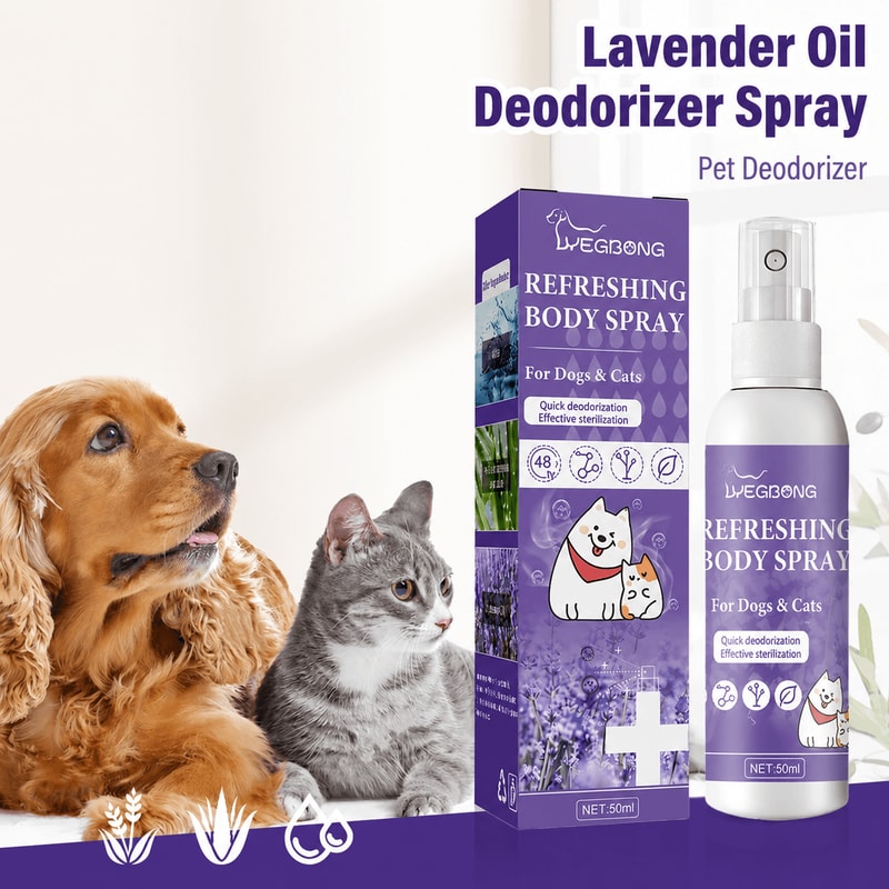 Lavender Pet Deodorizing Spray Natural Dog Cat Perfume For Odor Control AntiItch Coat Freshening 0