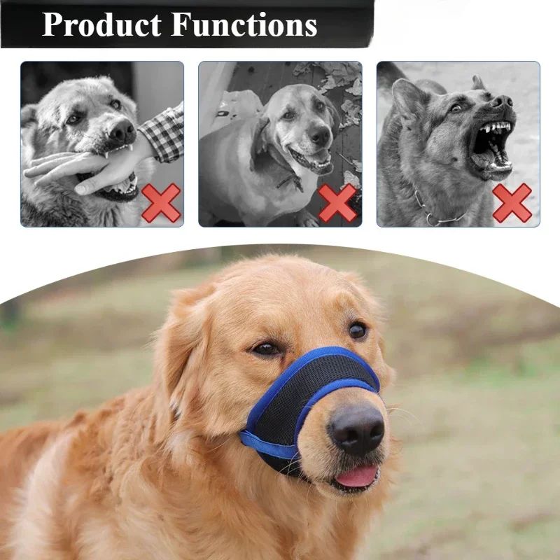 Breathable Dog Muzzle For Biting And Chewing Adjustable Mesh Dog Mask For Small Medium Large Dogs 3