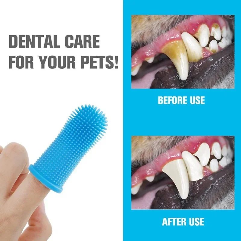 Silicone Pet Finger Toothbrush 360 Dog Cat Teeth Cleaning Brush With Storage Case 2