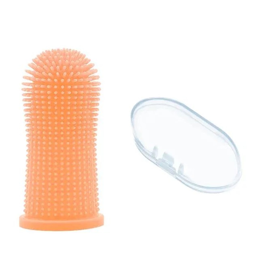 Silicone Pet Finger Toothbrush 360 Dog Cat Teeth Cleaning Brush With Storage Case 7