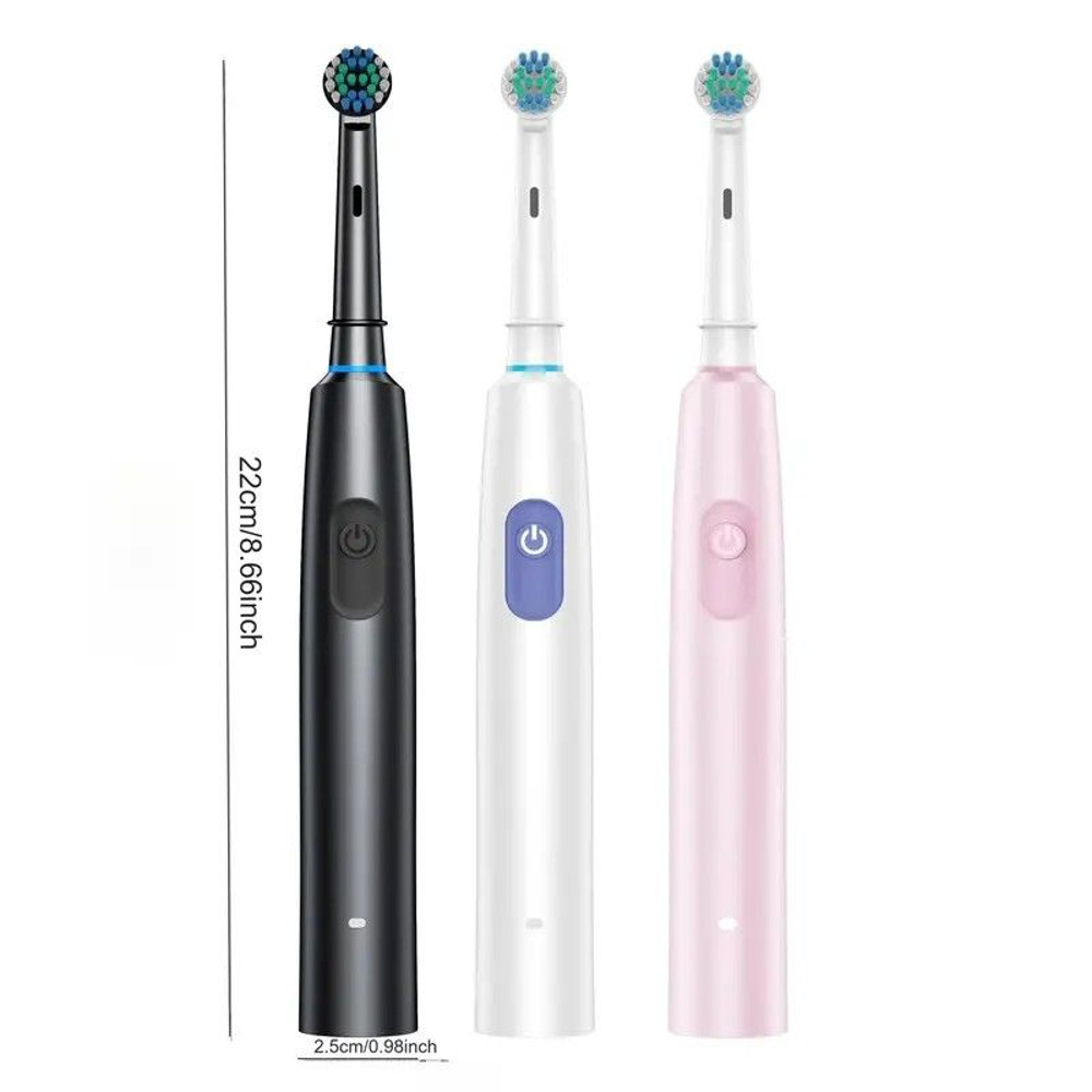 Rotary Rechargeable Electric Toothbrush For Adults 8 Soft Brush Heads Included 2