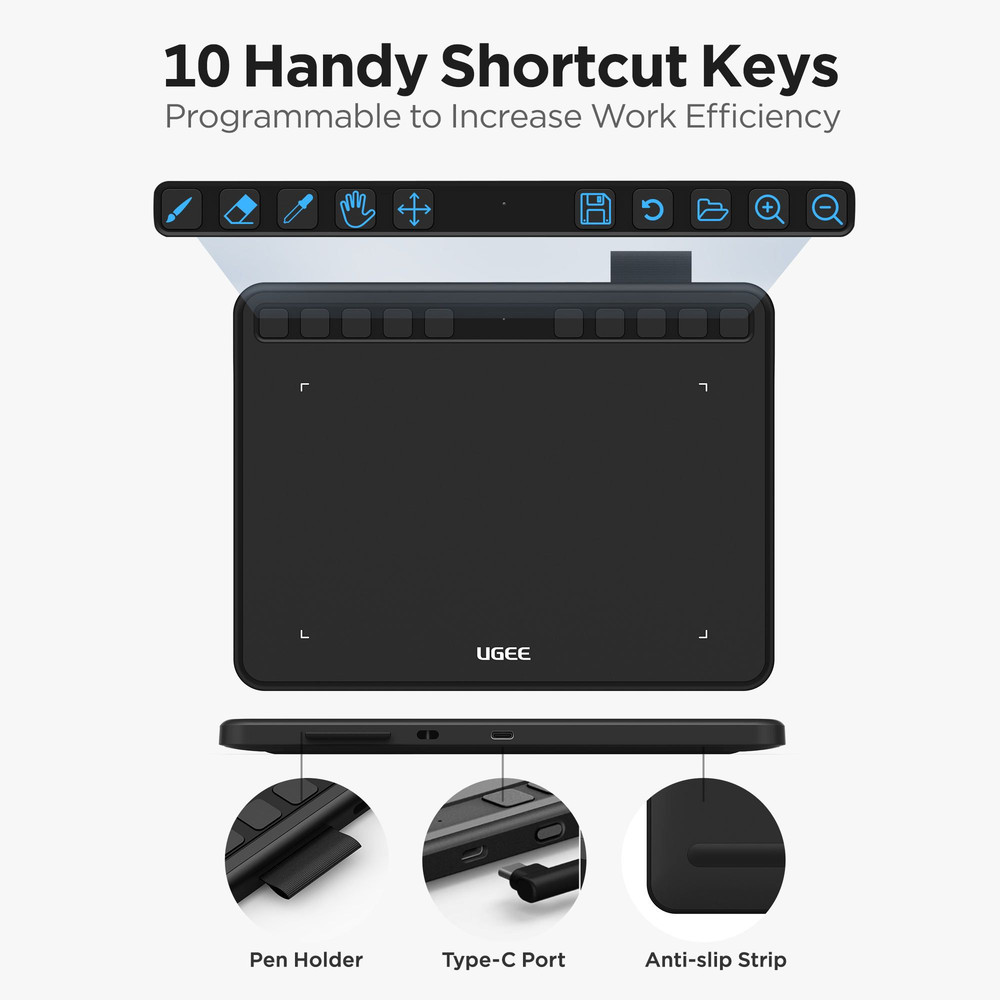 UGEE S640 Drawing Tablet 6 Inch Pen Pad With 8192 Pressure Stylus For Android Windows Mac 3