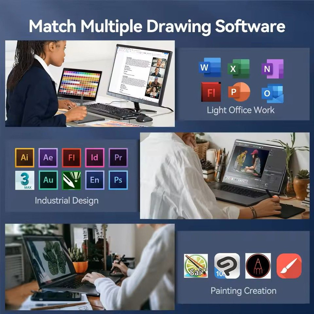 UGEE S640 Drawing Tablet 6 Inch Pen Pad With 8192 Pressure Stylus For Android Windows Mac 11