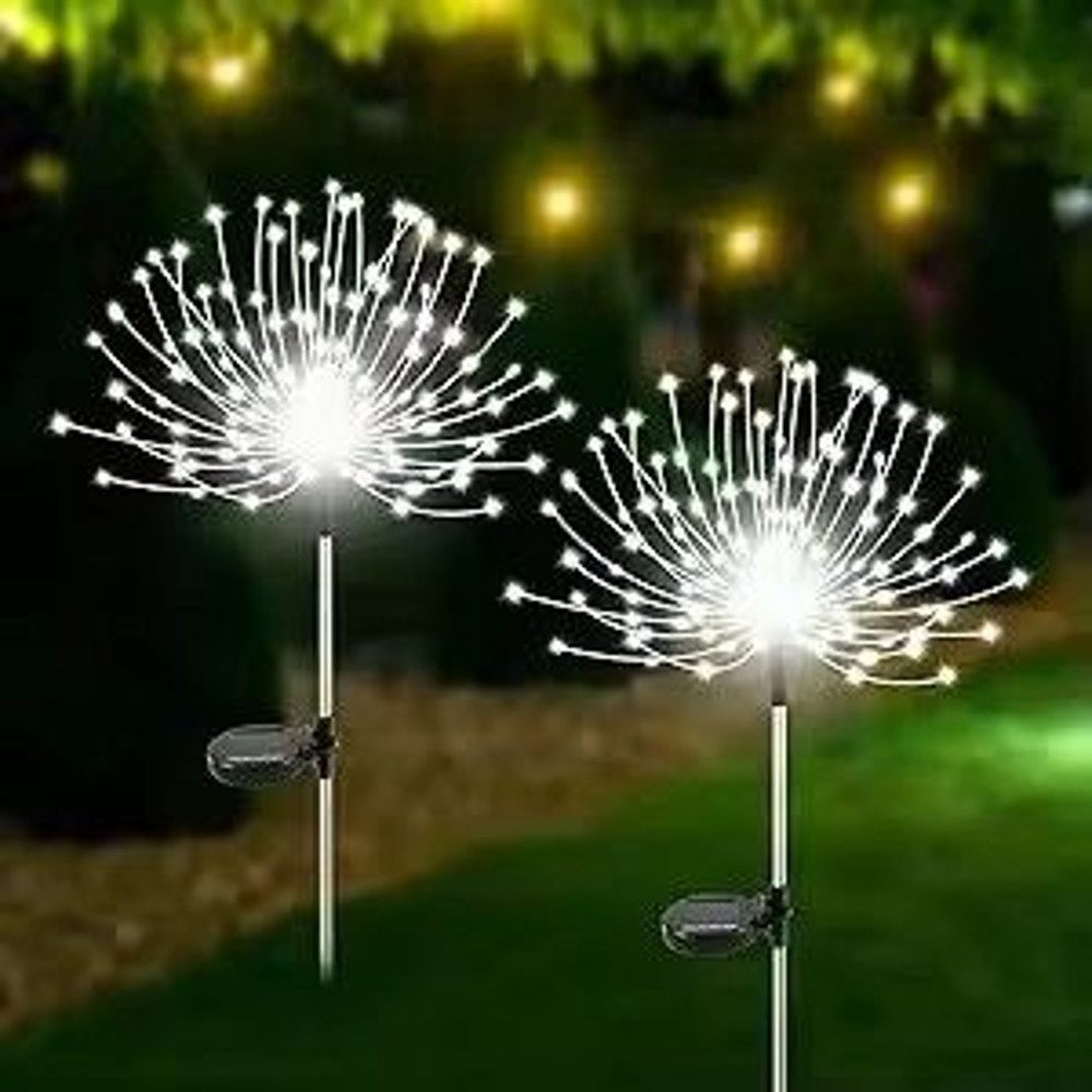 60LED Solar Fireworks Lights Outdoor Waterproof Garden Decor 8 Modes Remote Control 15