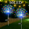 60LED Solar Fireworks Lights Outdoor Waterproof Garden Decor 8 Modes Remote Control 16