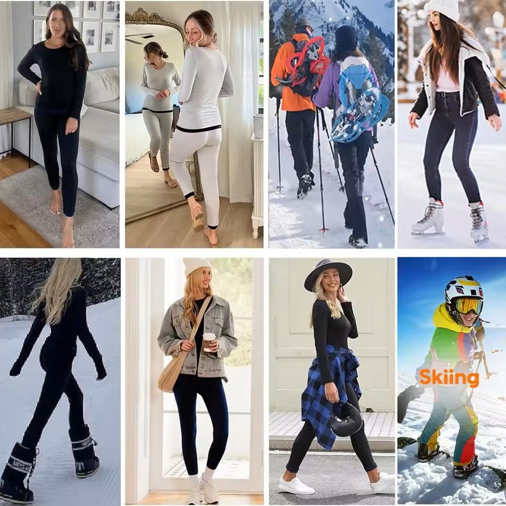 Performance Thermal Base Layer Set 2Pack FleeceLined Long Johns For Women Ideal For Hiking Skiing