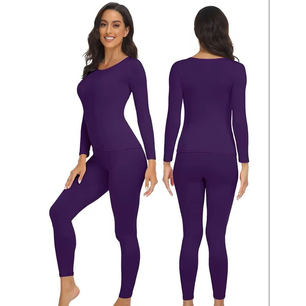 Performance Thermal Base Layer Set 2Pack FleeceLined Long Johns For Women Ideal For Hiking Skiing