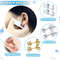 2PCS Disposable Ear Piercing Kit Builtin Stud Guns Bonus Cubic Zirconia Earrings Safe Easy Home 1