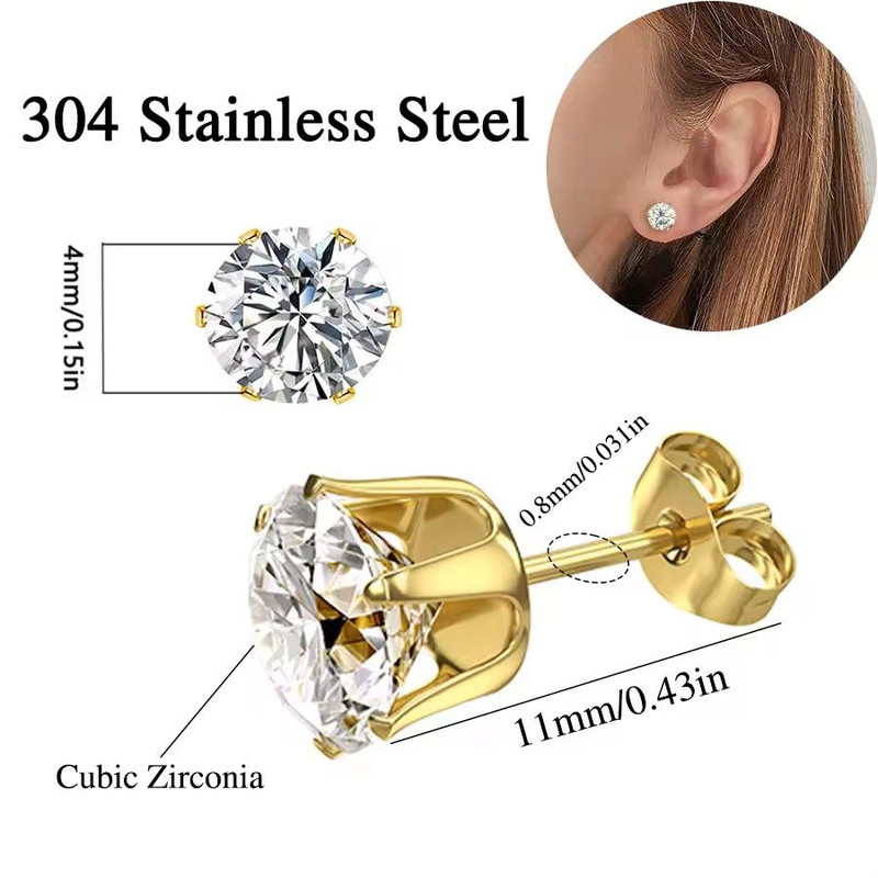 2PCS Disposable Ear Piercing Kit Builtin Stud Guns Bonus Cubic Zirconia Earrings Safe Easy Home 13