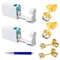 2PCS Disposable Ear Piercing Kit Builtin Stud Guns Bonus Cubic Zirconia Earrings Safe Easy Home 0