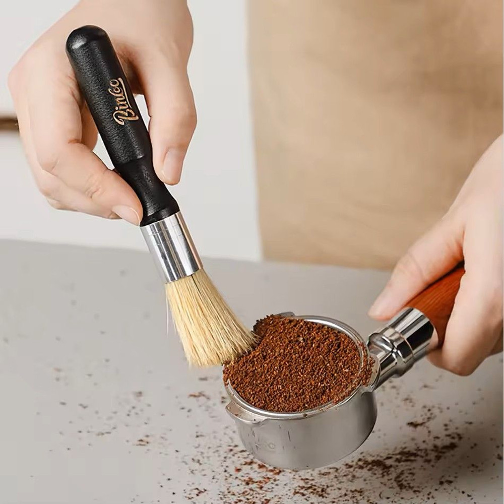 Vintage Coffee Grinder Cleaning Brush Solid Wood Barista Tool For Espresso Machine Coffee Grinder