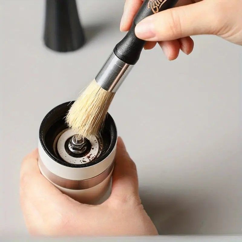 Vintage Coffee Grinder Cleaning Brush Solid Wood Barista Tool For Espresso Machine Coffee Grinder