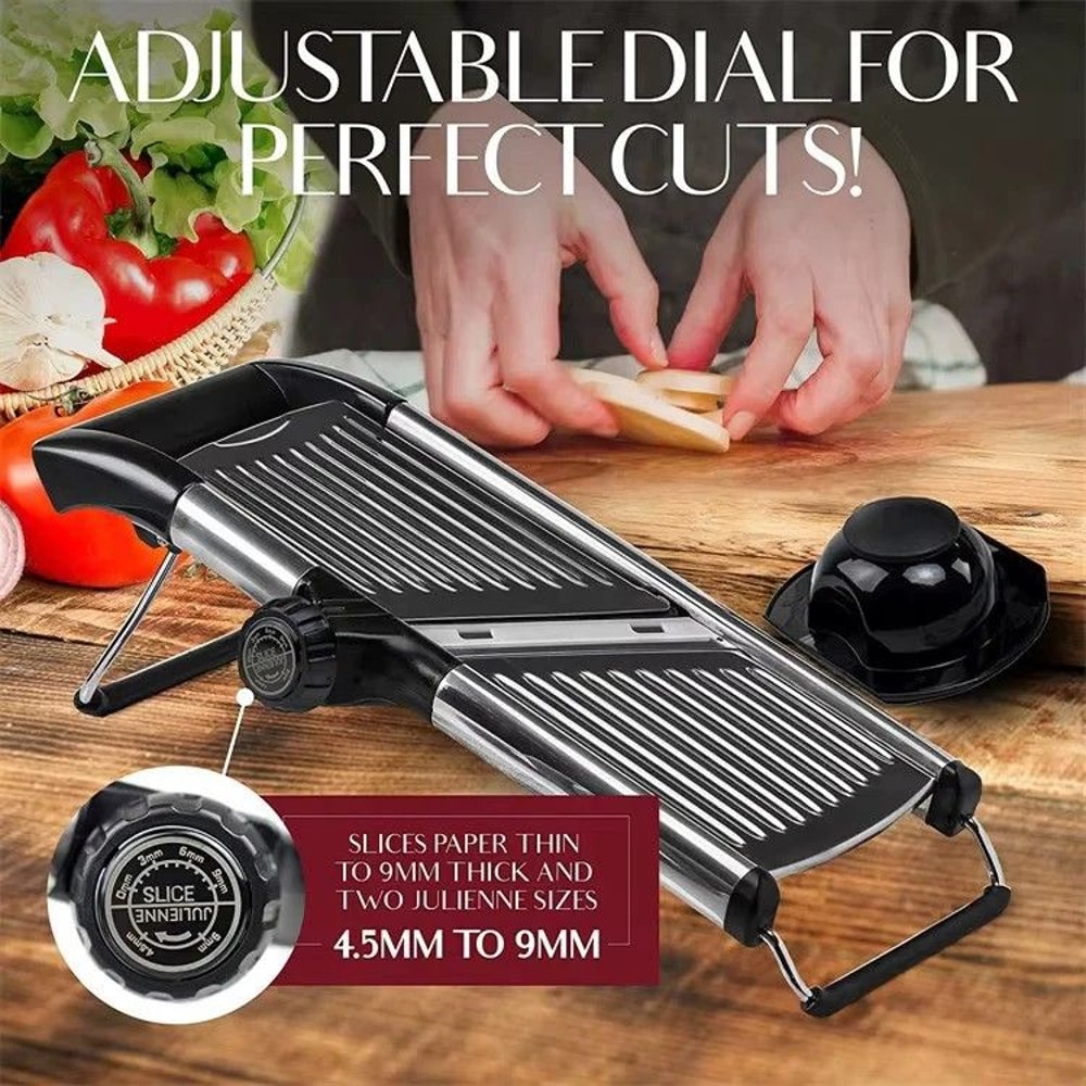 LMETJMA Adjustable Stainless Steel Mandoline Slicer For Vegetables And Fruits 4
