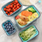 Collapsible Silicone Food Storage Containers Set Stackable SpaceSaving Microwave Freezer Safe Lun 4