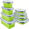 Collapsible Silicone Food Storage Containers Set Stackable SpaceSaving Microwave Freezer Safe Lun 0
