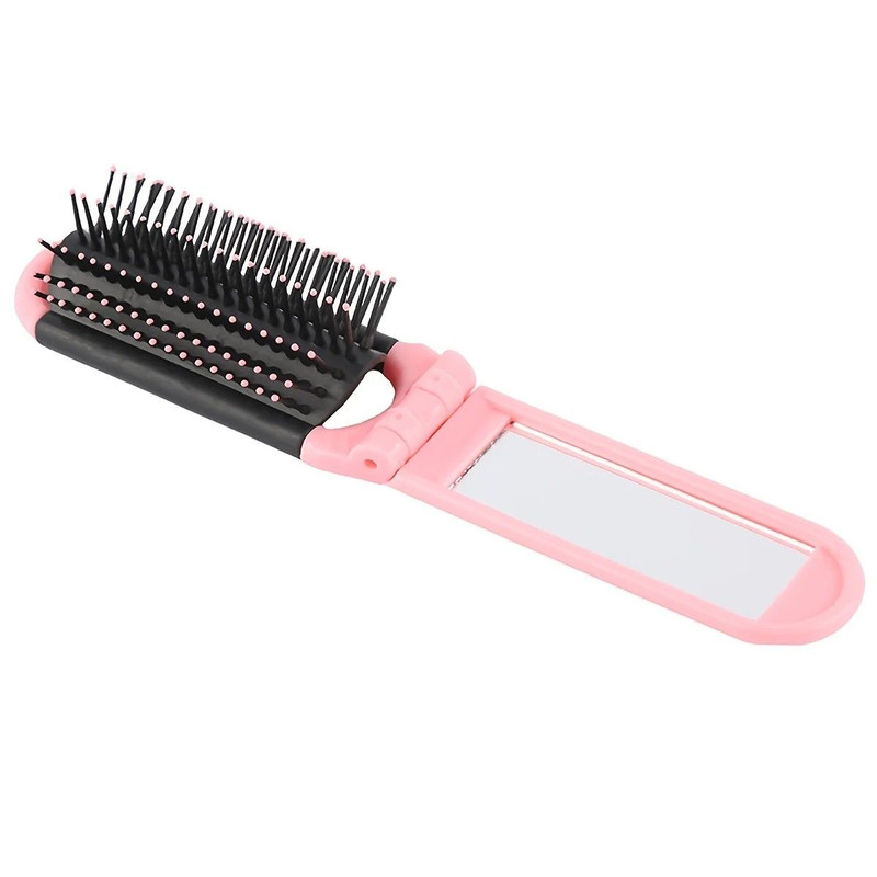 Foldable Portable Mirror Comb Mini Hairbrush With Scalp Massage Airbag Design 3