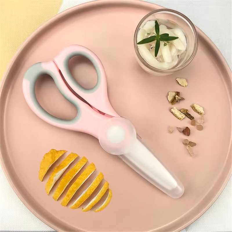 Ceramic Baby Food Scissors With Cutting Box Infant Feeding Aid And Kitchen Food Shear 3