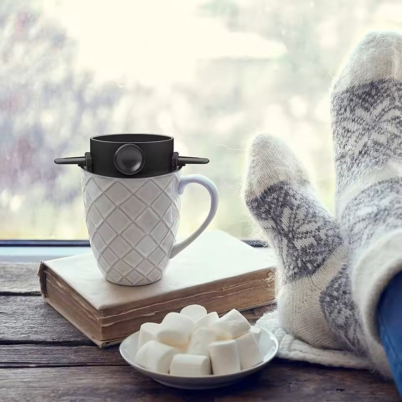 Folding Stainless Steel Coffee Dripper Filter Set With Ear Hook For Hand Pour Over Brewing 1