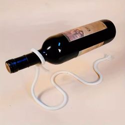 creative rope wine bottle holder snake chain suspension display rack for home decoration