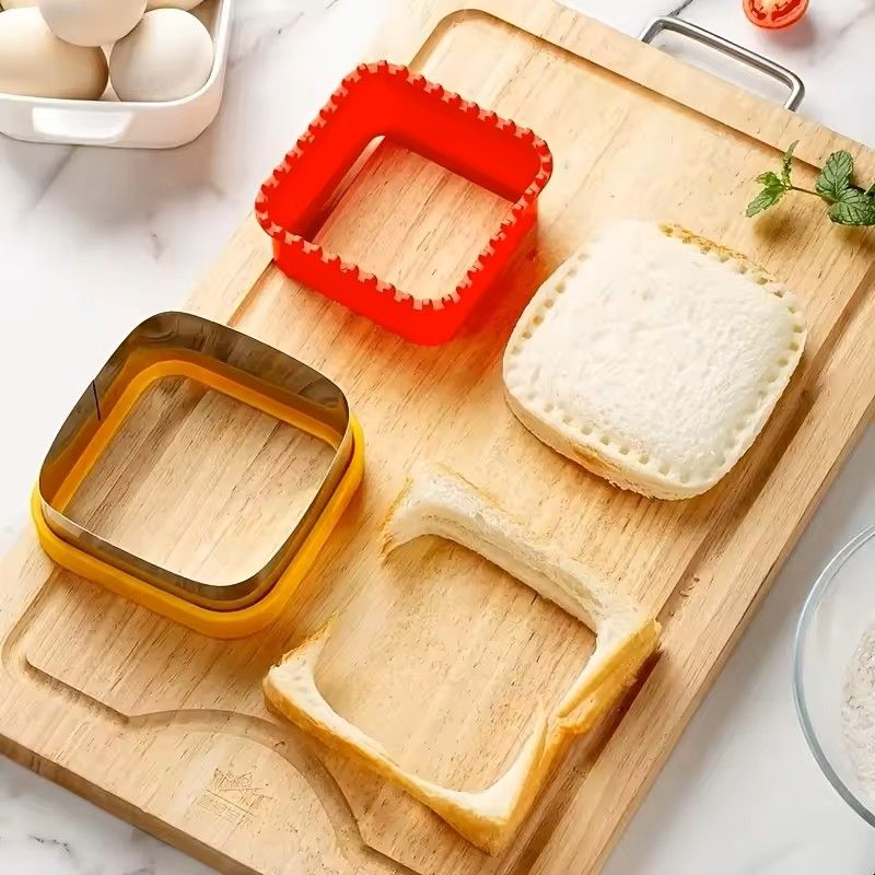 Stainless Steel Sandwich Cutting Mold With Hand Guard Multi Purpose Toast And Fruit Cutter For Lunc 4